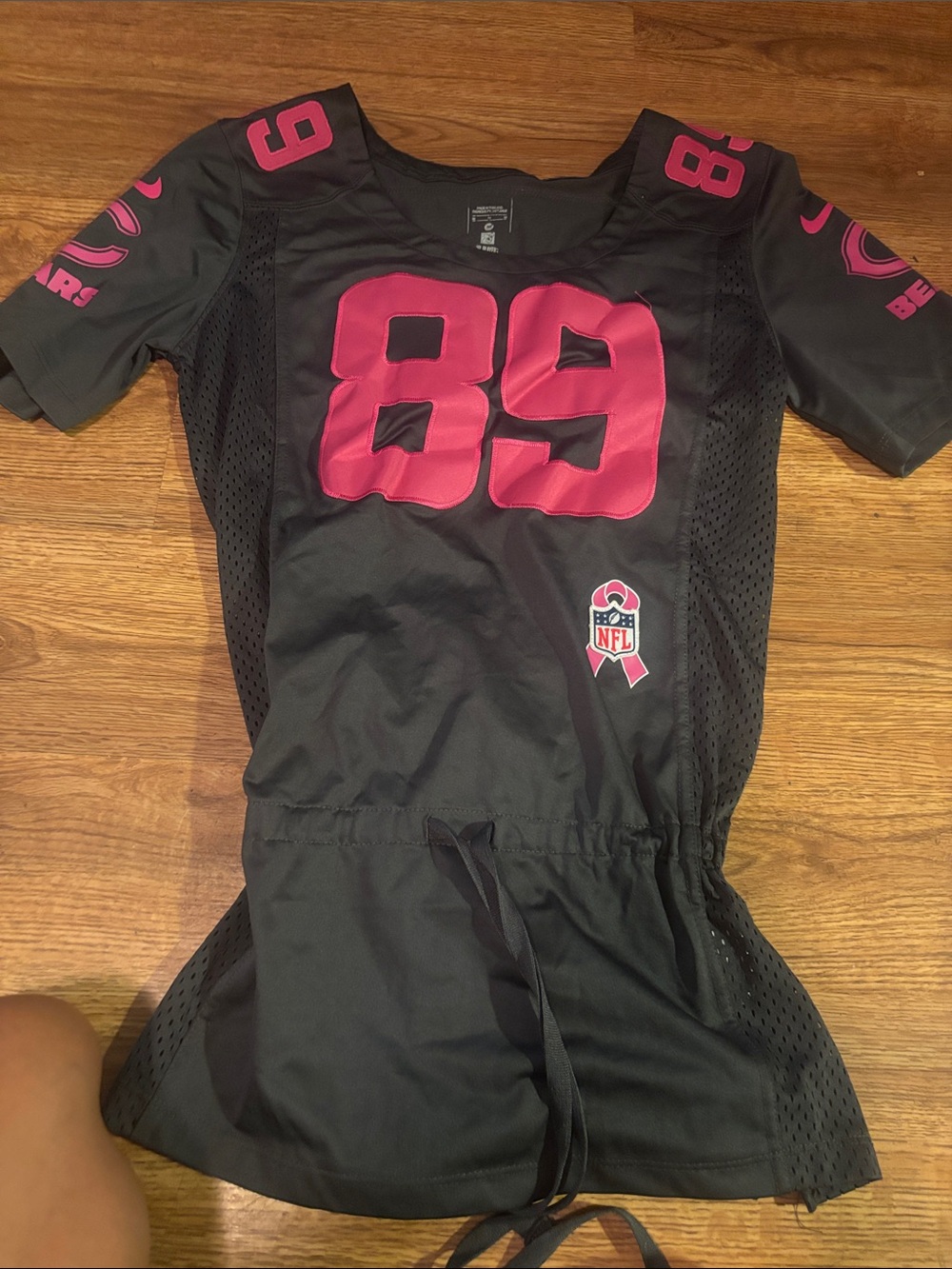 Nike Kids Black and Hot Pink Number Football Top